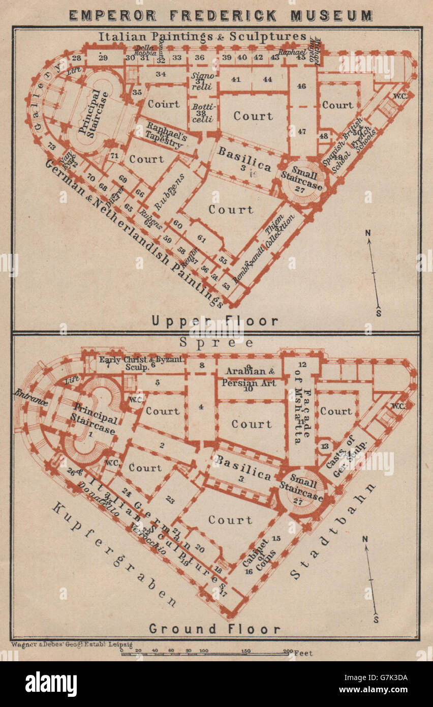 BODE Museum di Berlino. Kaiser-Friedrich-museo. Frederick. Piani, 1910 Mappa Foto Stock