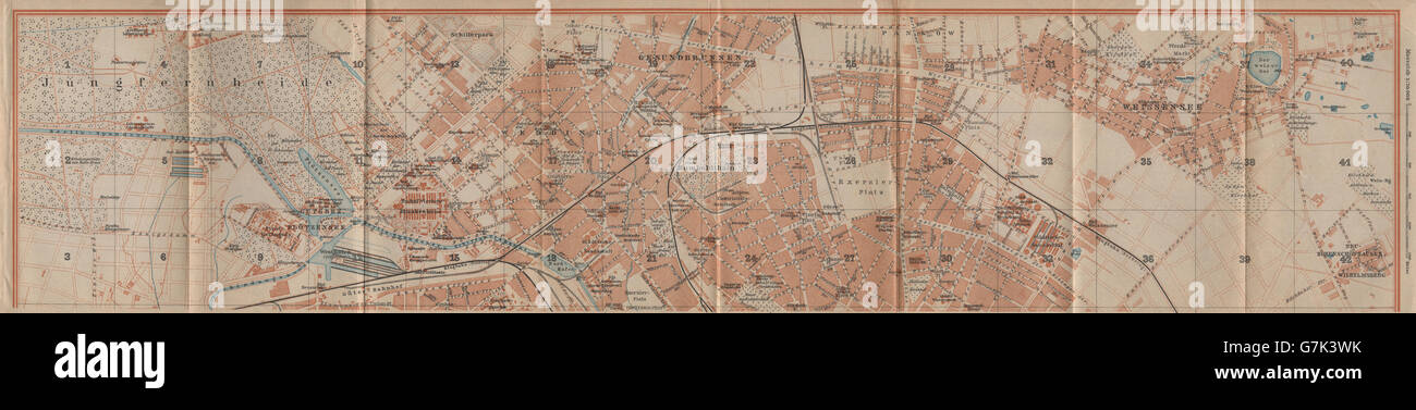 Berlino città nord city stadtplan. Nozze di Gesundbrunnen Weissensee, 1910 Mappa Foto Stock