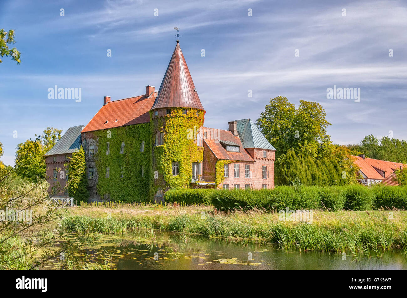 Ortofta slott è un castello in Eslov comune, Scania in Svezia meridionale. Foto Stock