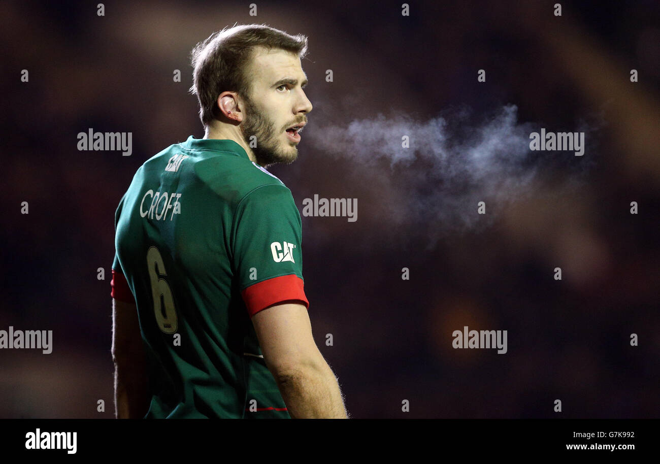 Rugby Union - European Rugby Champions Cup - Pool 3 - Leicester Tigers / Scarlets - Welford Road. Leicester Tigers Tom Croft durante la partita della European Champions Cup Pool 3 a Welford Road, Leicester. Foto Stock