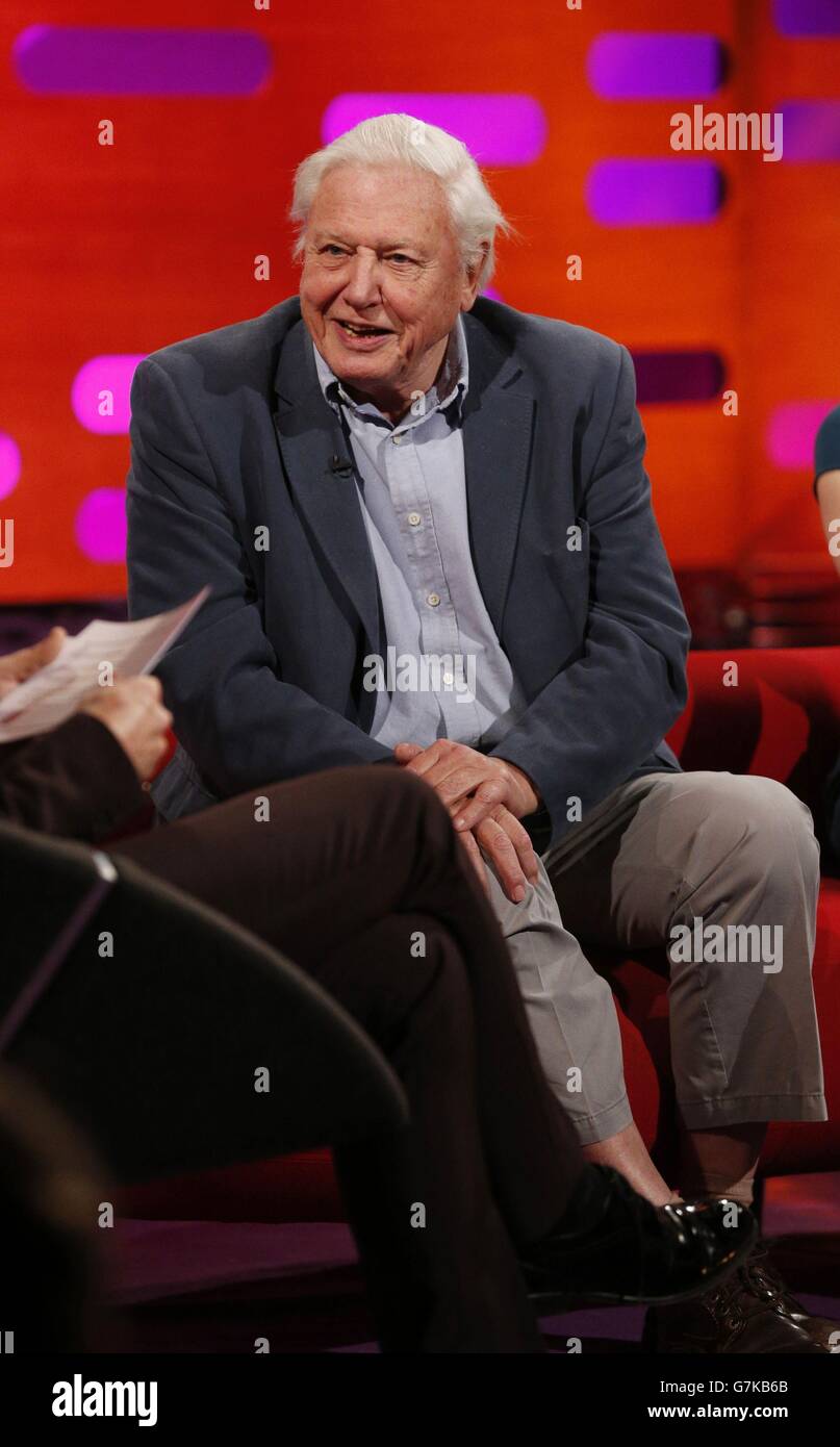 The Graham Norton Show - Londra. Sir David Attenborough durante le riprese del Graham Norton Show presso i London Studios, nel centro di Londra. Foto Stock