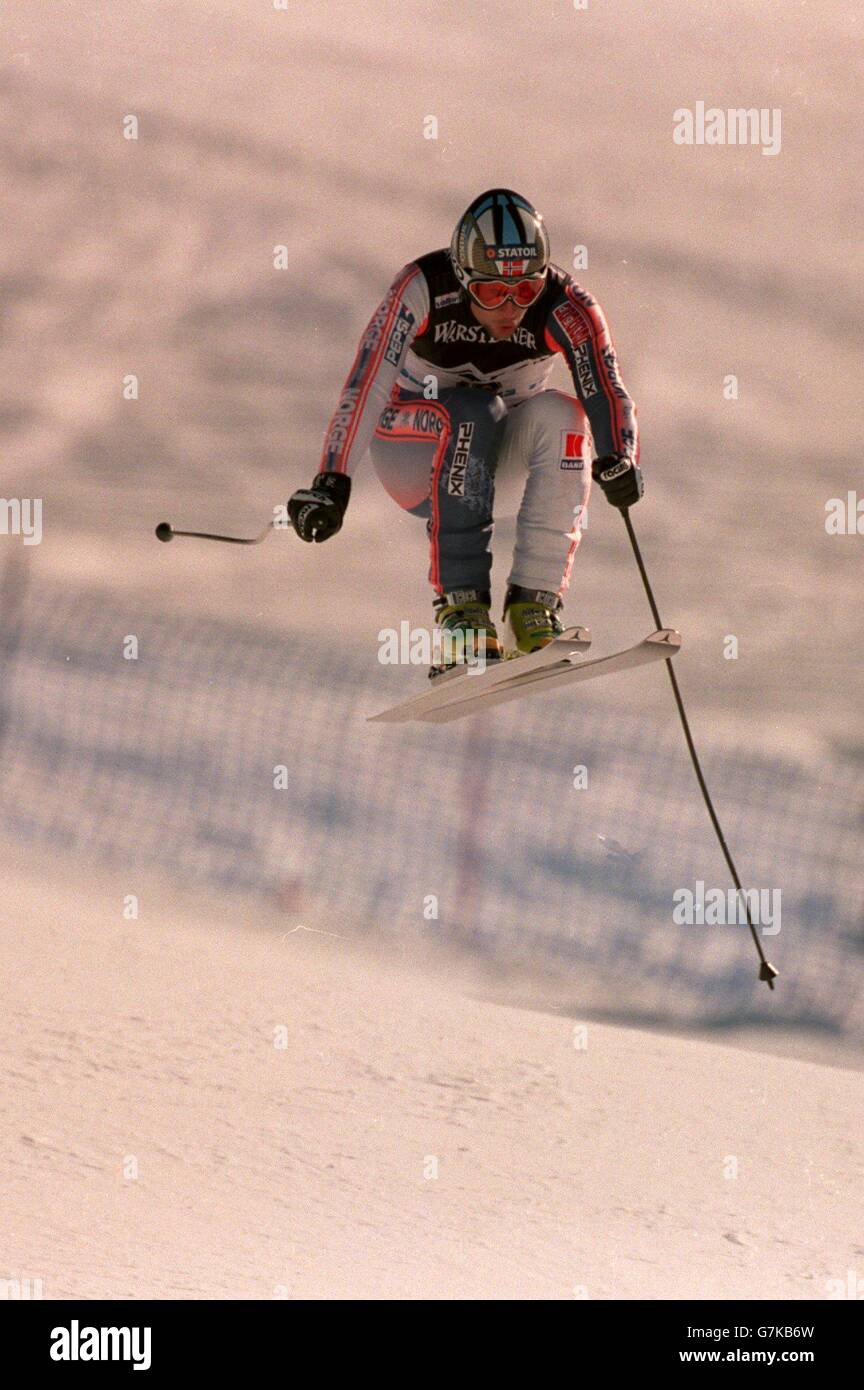 Sci ... Mondiali di Sci ... Mens in discesa Foto Stock
