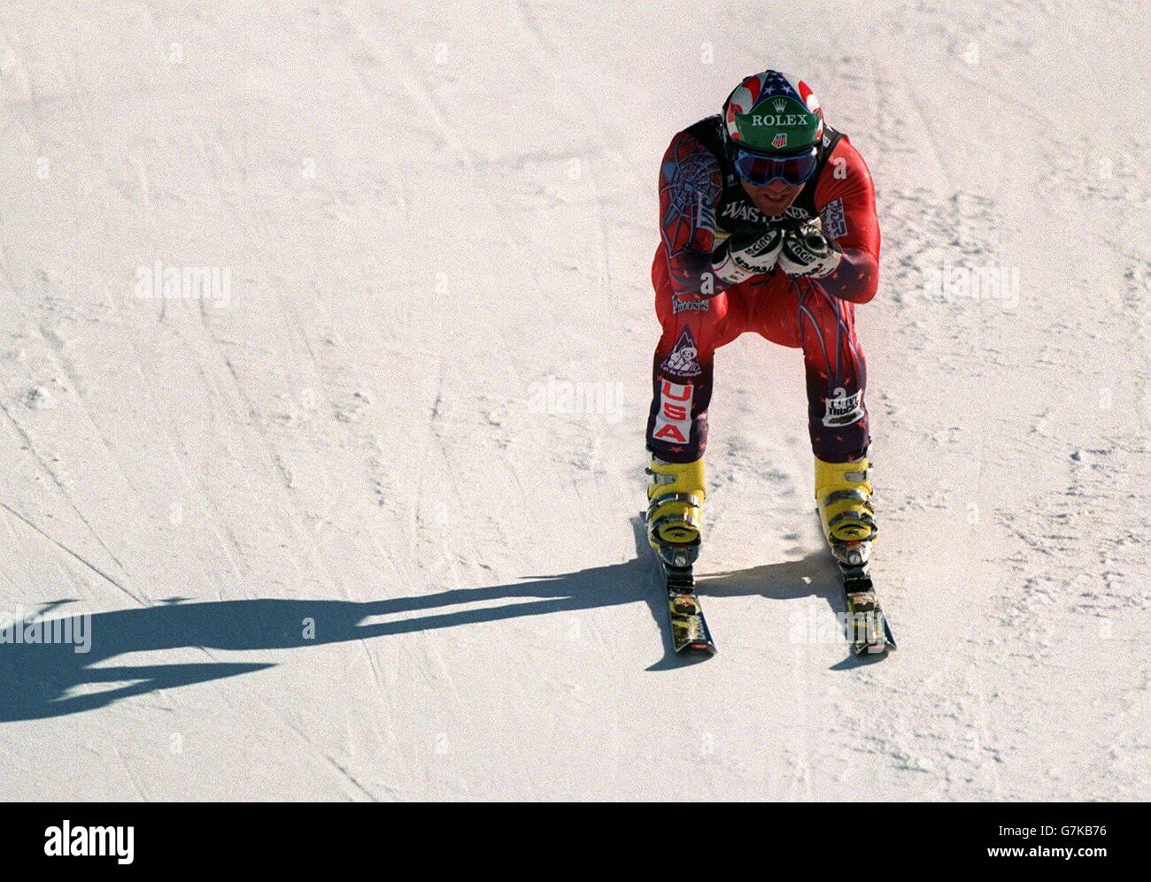 Sci ... Mondiali di Sci ... Mens in discesa Foto Stock