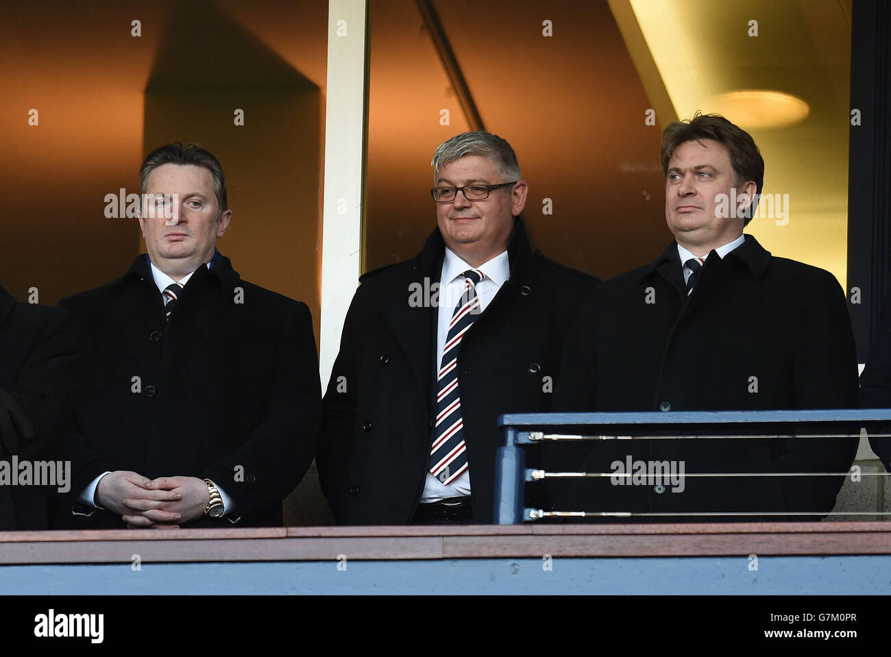 Sandy Easdale, Barry Leach e James Easdale durante la QTS Scottish Communities League Cup, semifinale a Hampden Park, Glasgow. Foto Stock