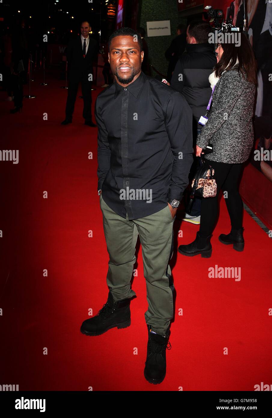 Il Premiere Wedding Ringer - Irlanda. Kevin Hart arriva per la prima irlandese del Wedding Ringer al cinema Savoy di Dublino. Foto Stock