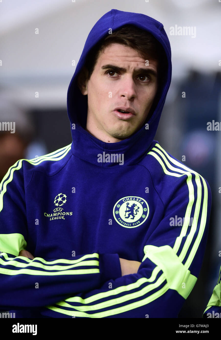 Calcio - UEFA Champions League - Round of 16 - prima tappa - Paris Saint-Germain v Chelsea- Parc Des Princes. Oscar di Chelsea prima del gioco Foto Stock