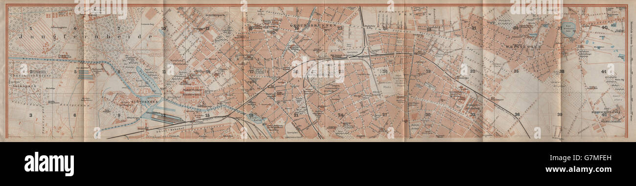 Berlino città nord city stadtplan. Nozze di Gesundbrunnen Weissensee, 1923 Mappa Foto Stock