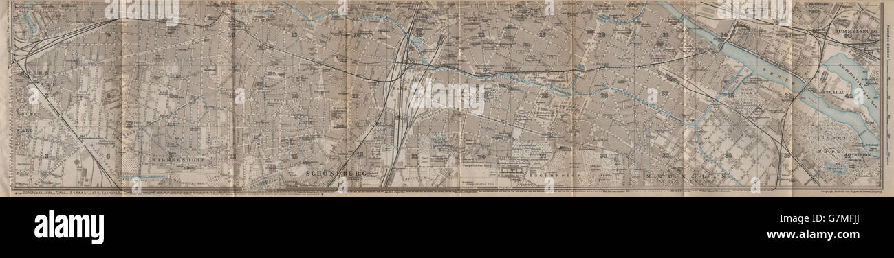 Berlino città del sud city stadtplan. Wilmersdorf Halensee Schöneberg, 1923 Mappa Foto Stock