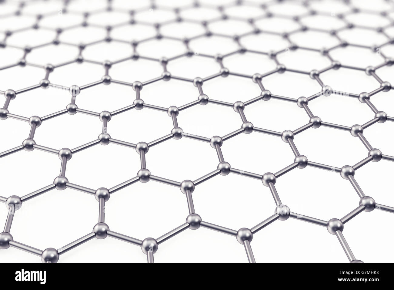 Grafene struttura atomica, nanotecnologia background 3d illustrazione Foto Stock