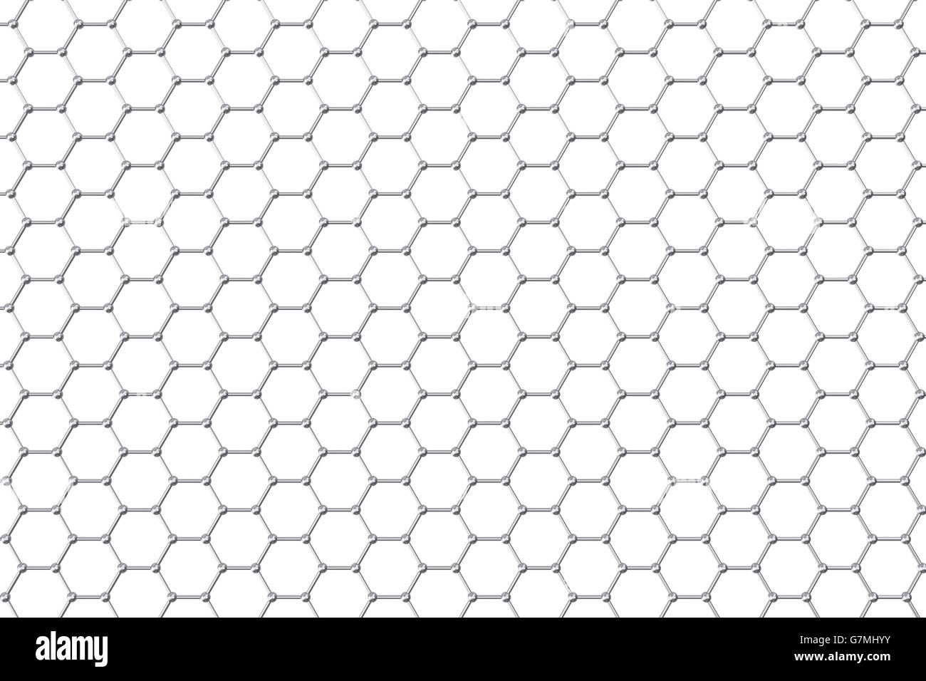 Grafene struttura atomica, nanotecnologia background 3d illustrazione Foto Stock