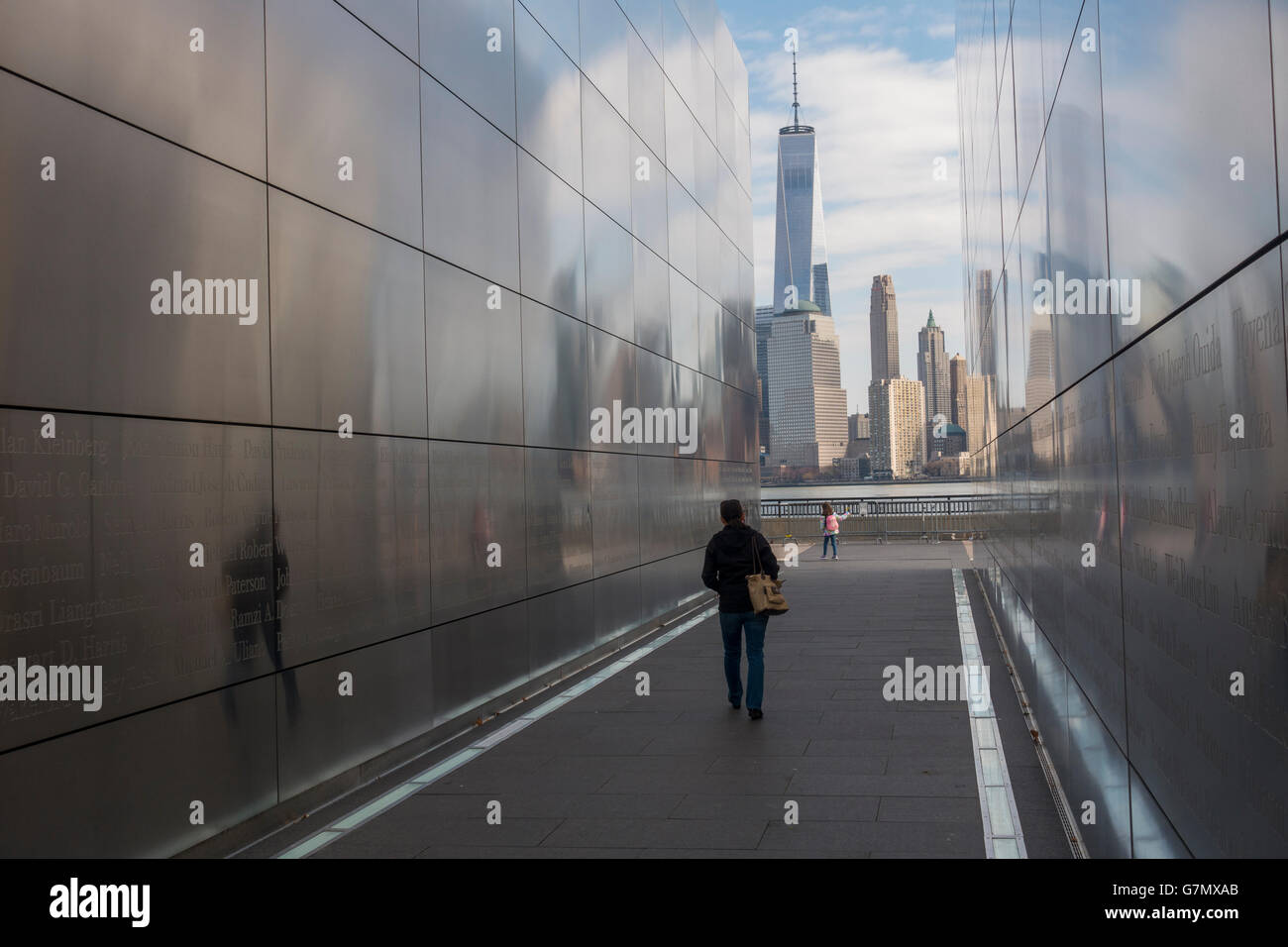 Cielo vuoto 11 settembre memorial Liberty State Park NJ Foto Stock