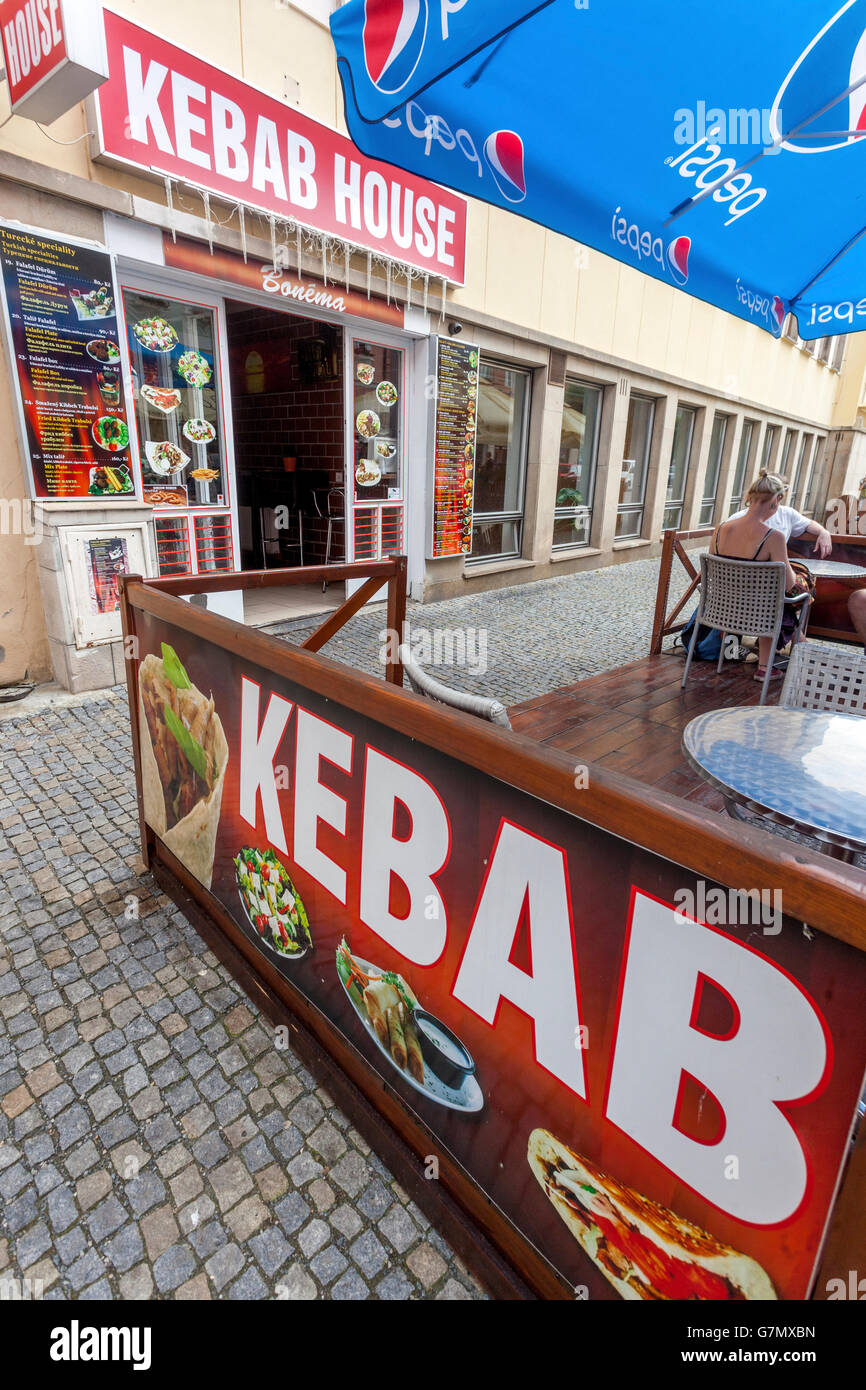 Ristorante kebab, Kutna Hora, Repubblica Ceca Foto Stock