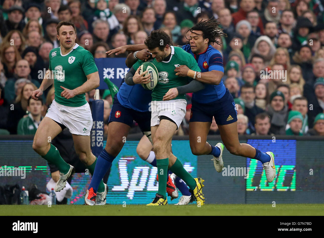 Rugby Union - 2015 RBS Sei Nazioni - Irlanda v Francia - Aviva Stadium Foto Stock