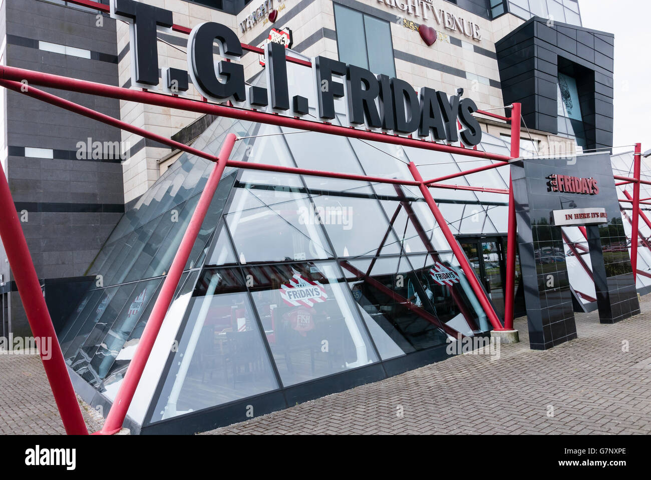 Il ristorante TGI Friday's a Dublino, Irlanda. Foto Stock