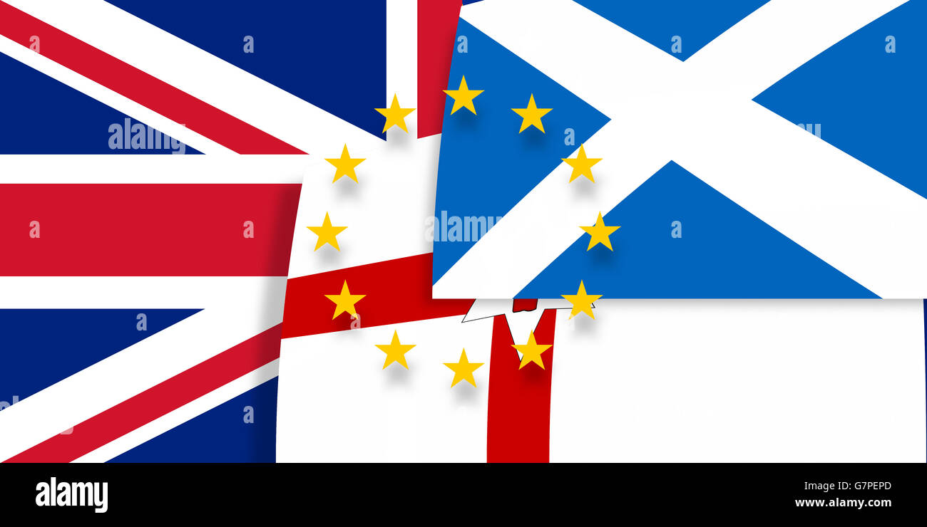 Irlanda del Nord Scozia Europa e Regno Unito le bandiere Foto Stock