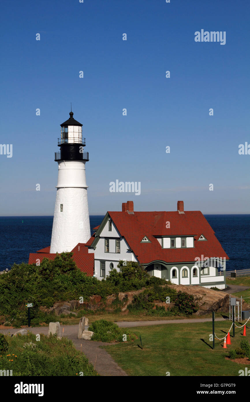 Portland Head Light, Cape Elizabeth, Maine, Stati Uniti d'America Foto Stock