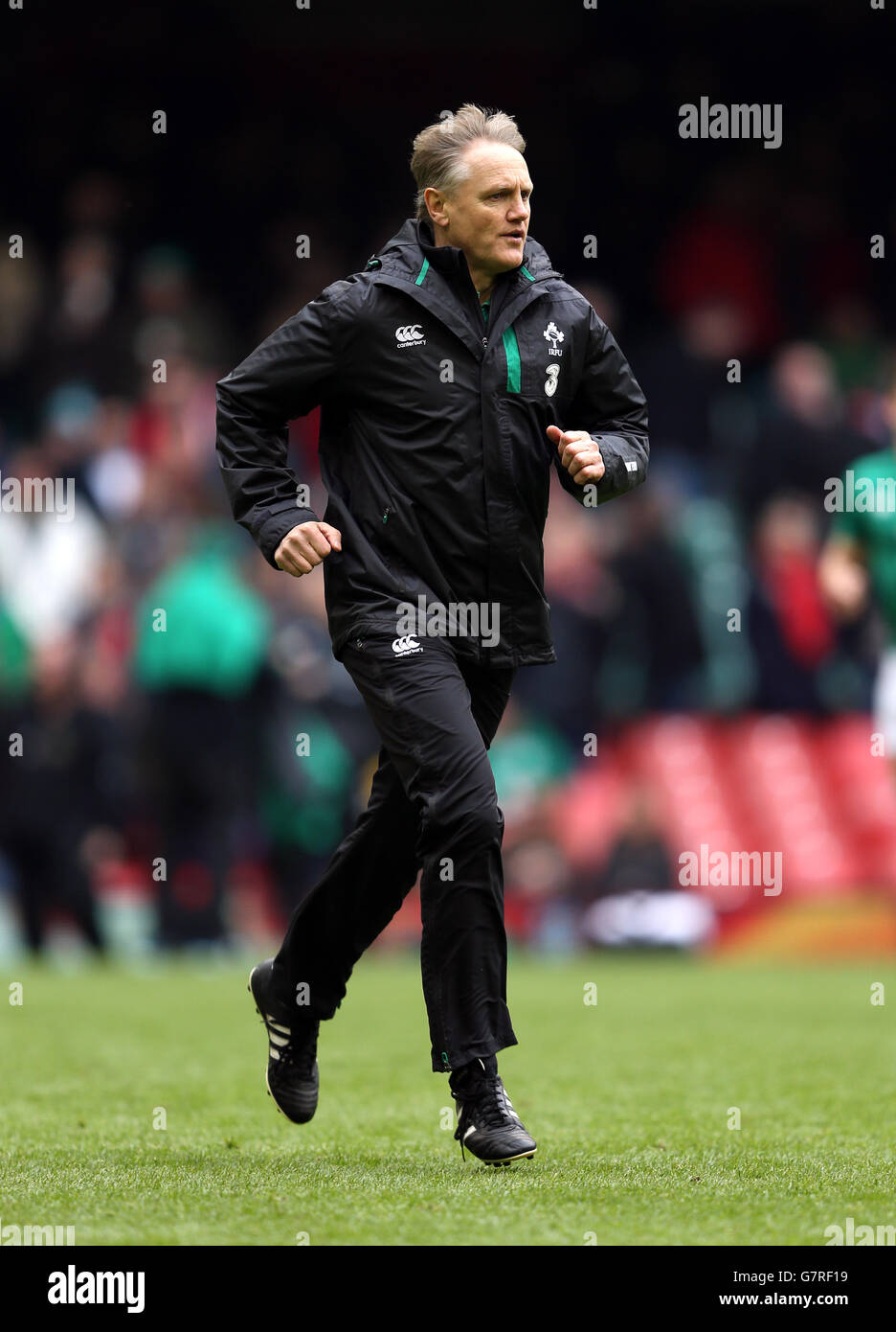 L'allenatore irlandese Joe Schmidt durante la partita RBS 6 Nations al Millennium Stadium di Cardiff. PREMERE ASSOCIAZIONE foto. Data immagine: Sabato 14 marzo 2015. Vedi PA Story RUGBYU Wales. Il credito fotografico dovrebbe essere: David Davies/PA Wire. RESTRIZIONI: L'uso è soggetto a limitazioni. Nessun uso commerciale. Nessun utilizzo in libri o stampe senza previa autorizzazione. Foto Stock