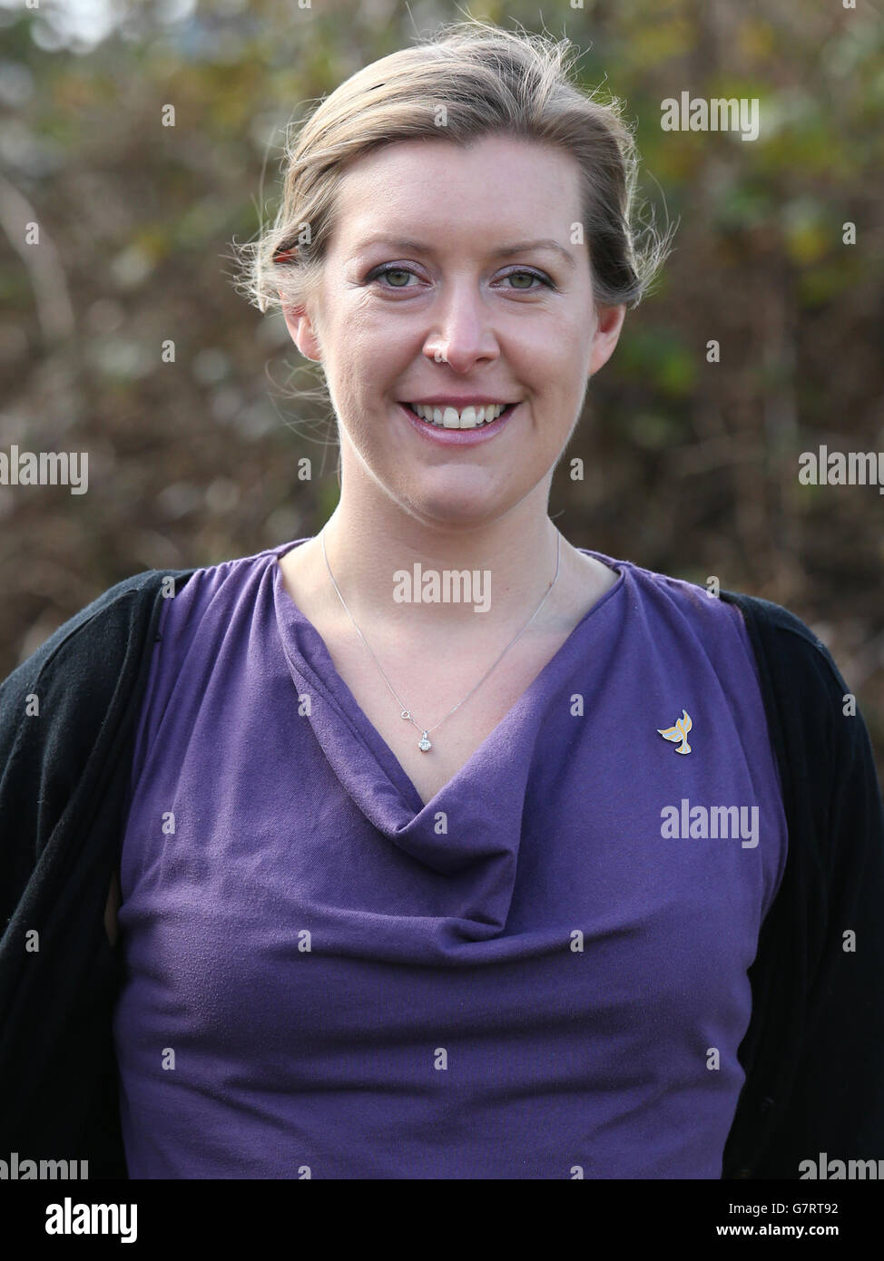 Emma Farthing-Sykes candidato parlamentare alla prospettiva liberaldemocratica di Linlithgow e Falkirk orientale alla Conferenza di primavera dei liberaldemocratici scozzesi presso il Centro Esposizioni e conferenze di Aberdeen. Foto Stock