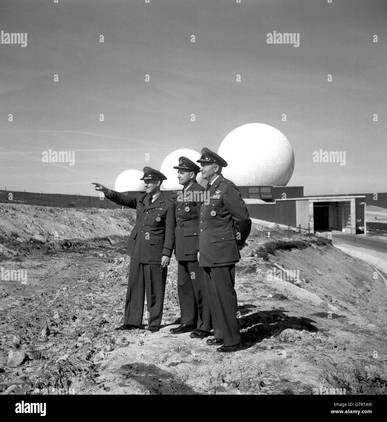 Missile balistico Early Warning System Station - RAF - Fylingdales Mori, Nord Yorskhire Foto Stock