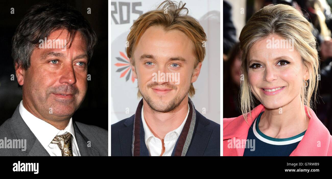 File foto di (da sinistra) John Torode, Tom Felton ed Emilia Fox. Foto Stock