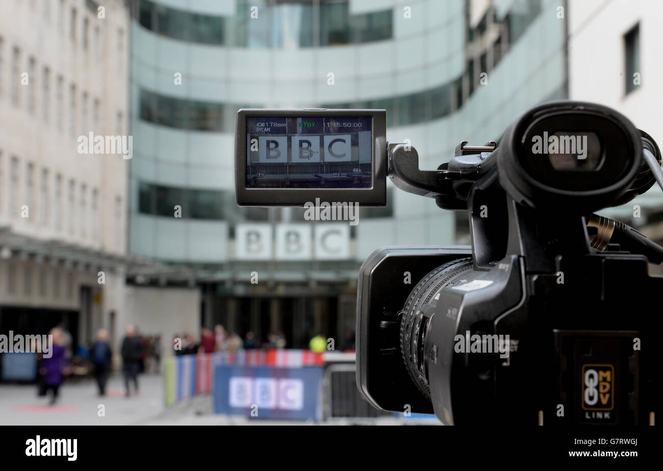 Una vista generale della BBC Broadcasting House a Portland Place, Londra. Foto Stock