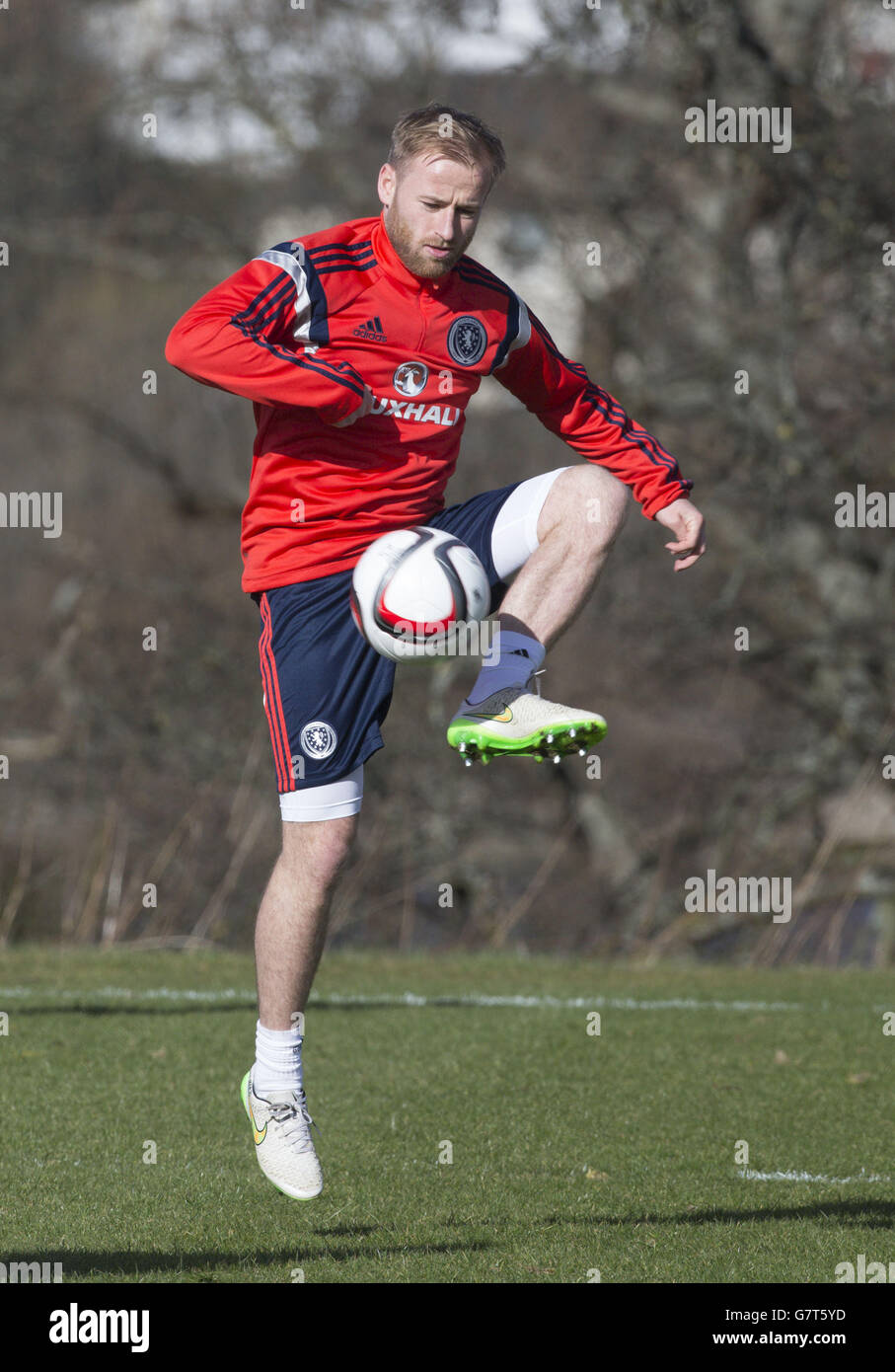 Calcio - amichevole internazionale - Scozia v Irlanda del nord - Scozia Formazione e conferenza stampa - Mar Hall Foto Stock