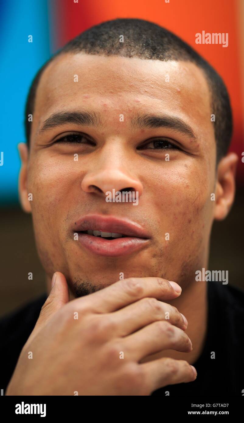 Chris Eubank Jnr durante una conferenza stampa al Fredericks Restaurant, Londra. Foto Stock