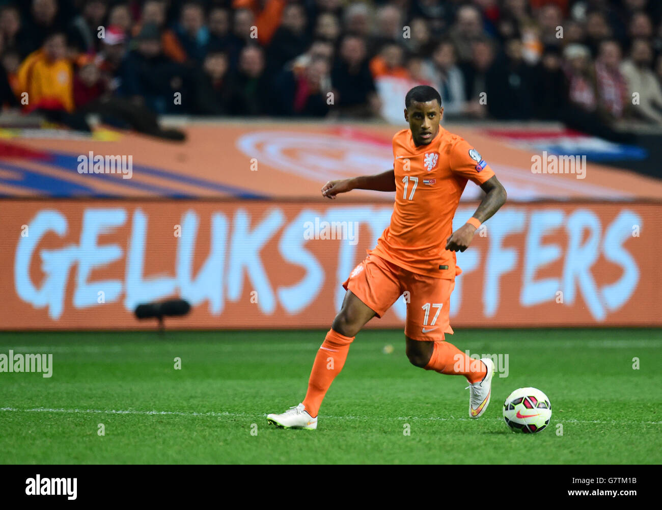 Calcio - UEFA Euro 2016 - Qualifiche - Gruppo A - Paesi Bassi v Turchia - Amsterdam Arena. Luciano Narsingh, Paesi Bassi. Foto Stock