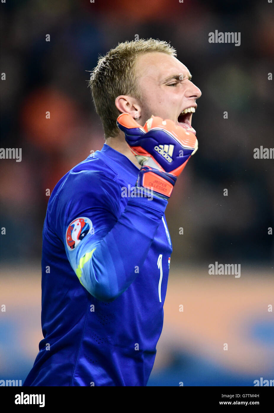 Calcio - UEFA Euro 2016 - Qualifiche - Gruppo A - Paesi Bassi v Turchia - Amsterdam Arena. Portiere Jasper Cillessen, Paesi Bassi. Foto Stock