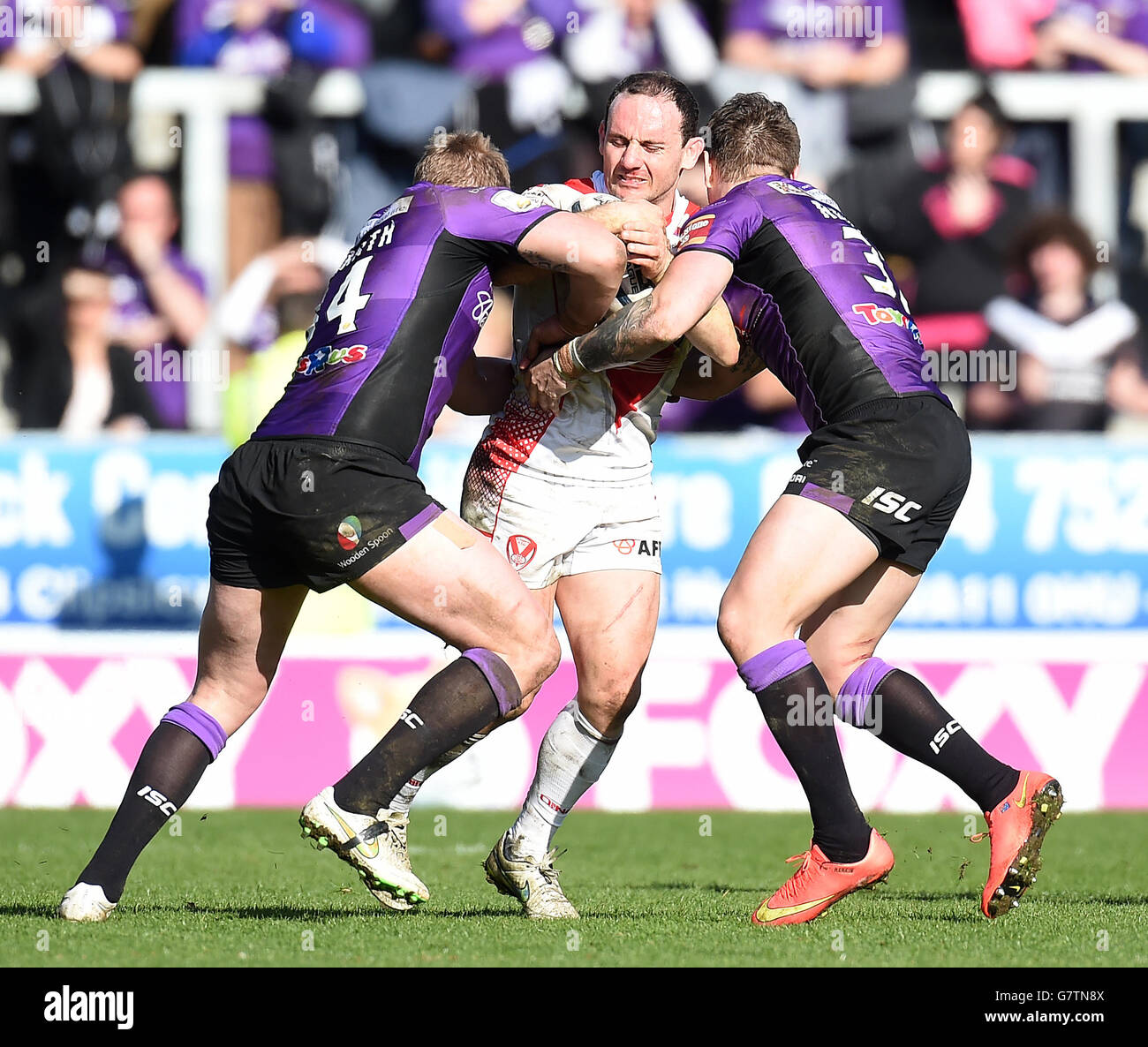 Rugby League - Utility prima Super League - St Helens v della carena FC - Langtree Park Foto Stock