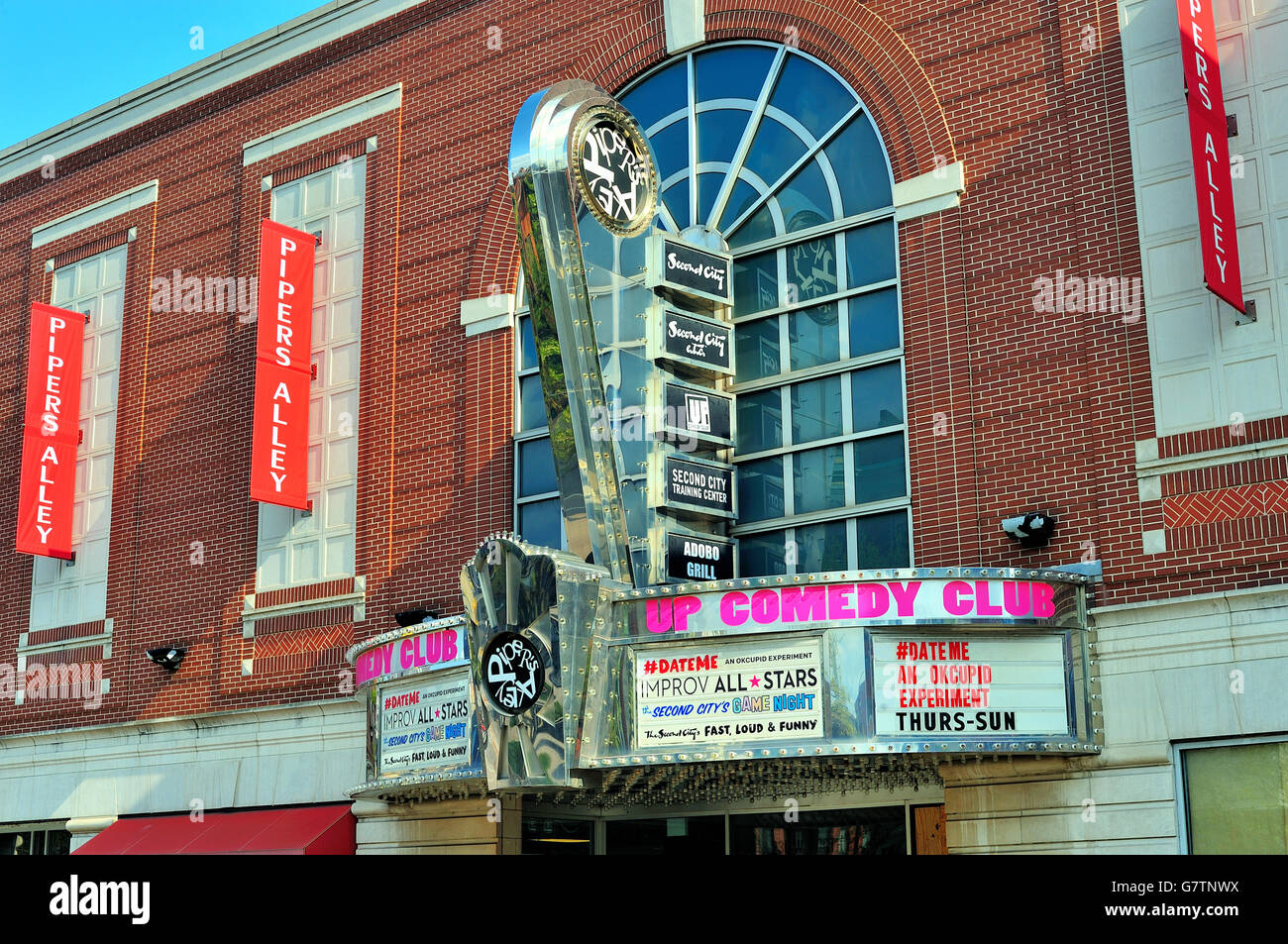 Seconda città del teatro, am improvvisative comedy club in Chicago la città vecchia. Chicago, Illinois, Stati Uniti d'America. Foto Stock