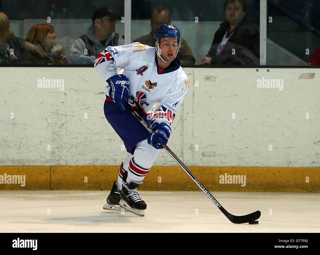 Hockey su ghiaccio - International friendly - Gran Bretagna / Polonia - Coventry SkyDome. Ben o'Connor, Gran Bretagna Foto Stock