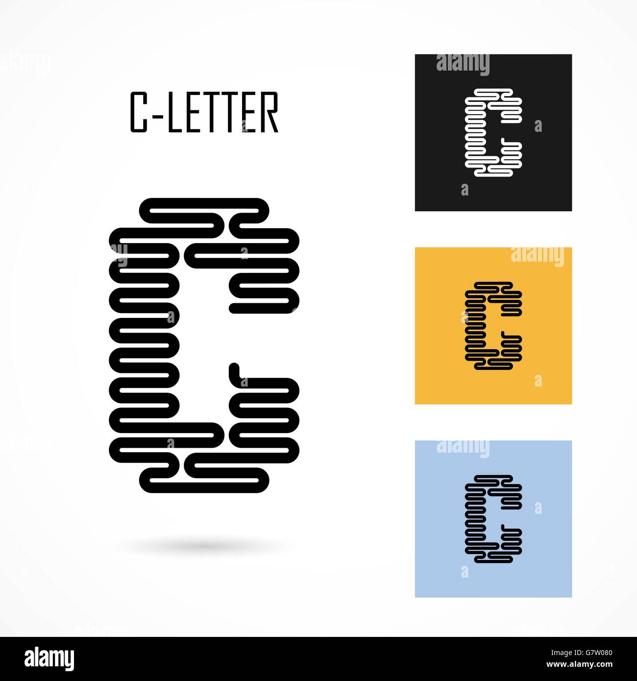 Creative C- lettera astratta icona logo design template vettoriale.Creative C- alfabeto design vettoriali.Business e Istruzione creative Illustrazione Vettoriale