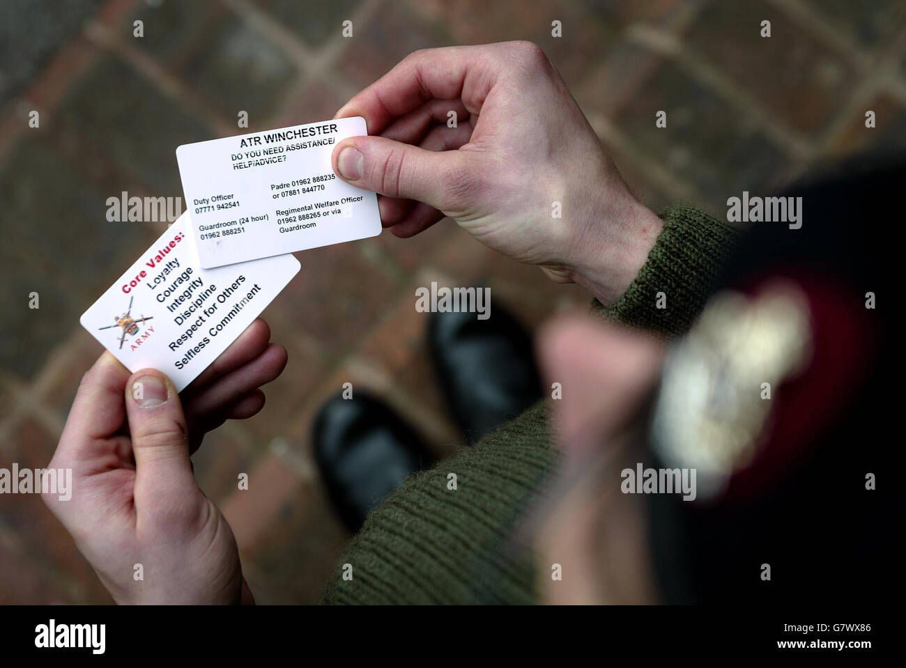 La formazione di base all'esercito reggimento di formazione - Winchester Foto Stock