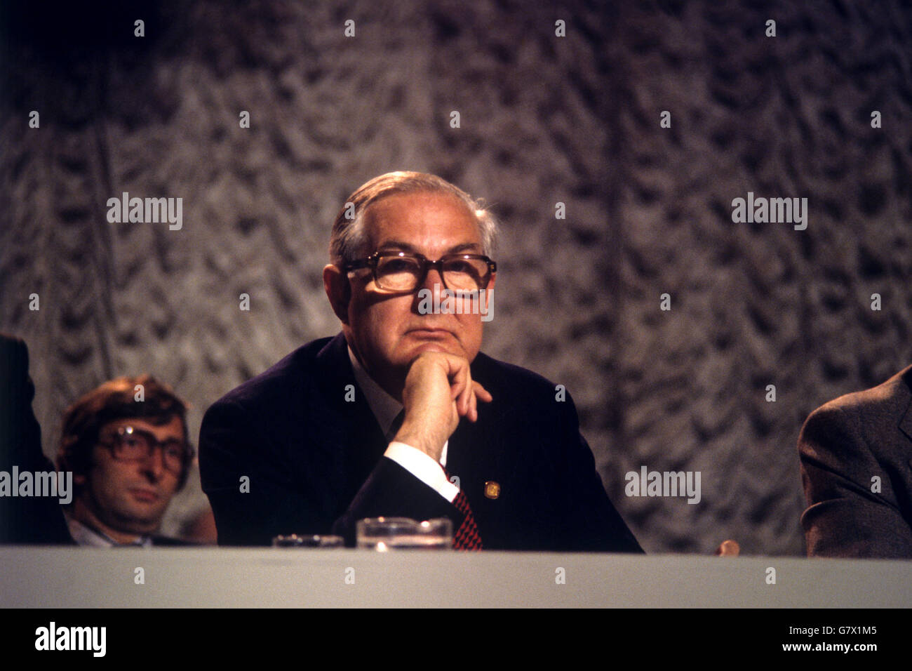 Il primo ministro James Callaghan durante il Congresso sindacale dei mestieri A Blackpool Foto Stock