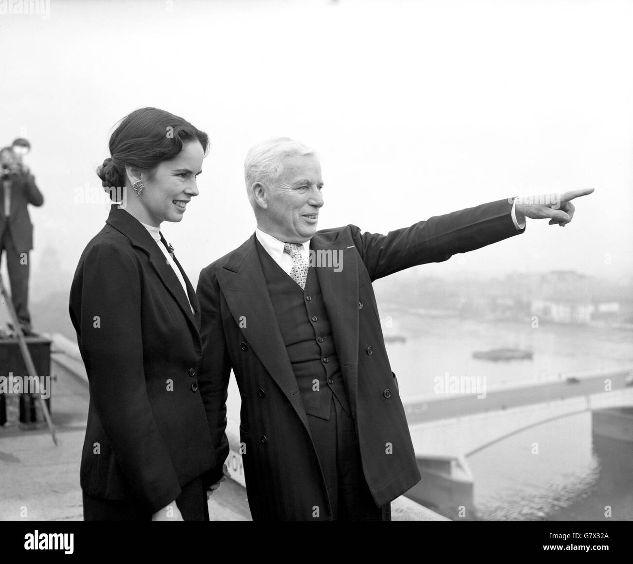 Intrattenimento - Charlie Chaplin a Londra - Hotel Savoy tetto, Londra Foto Stock