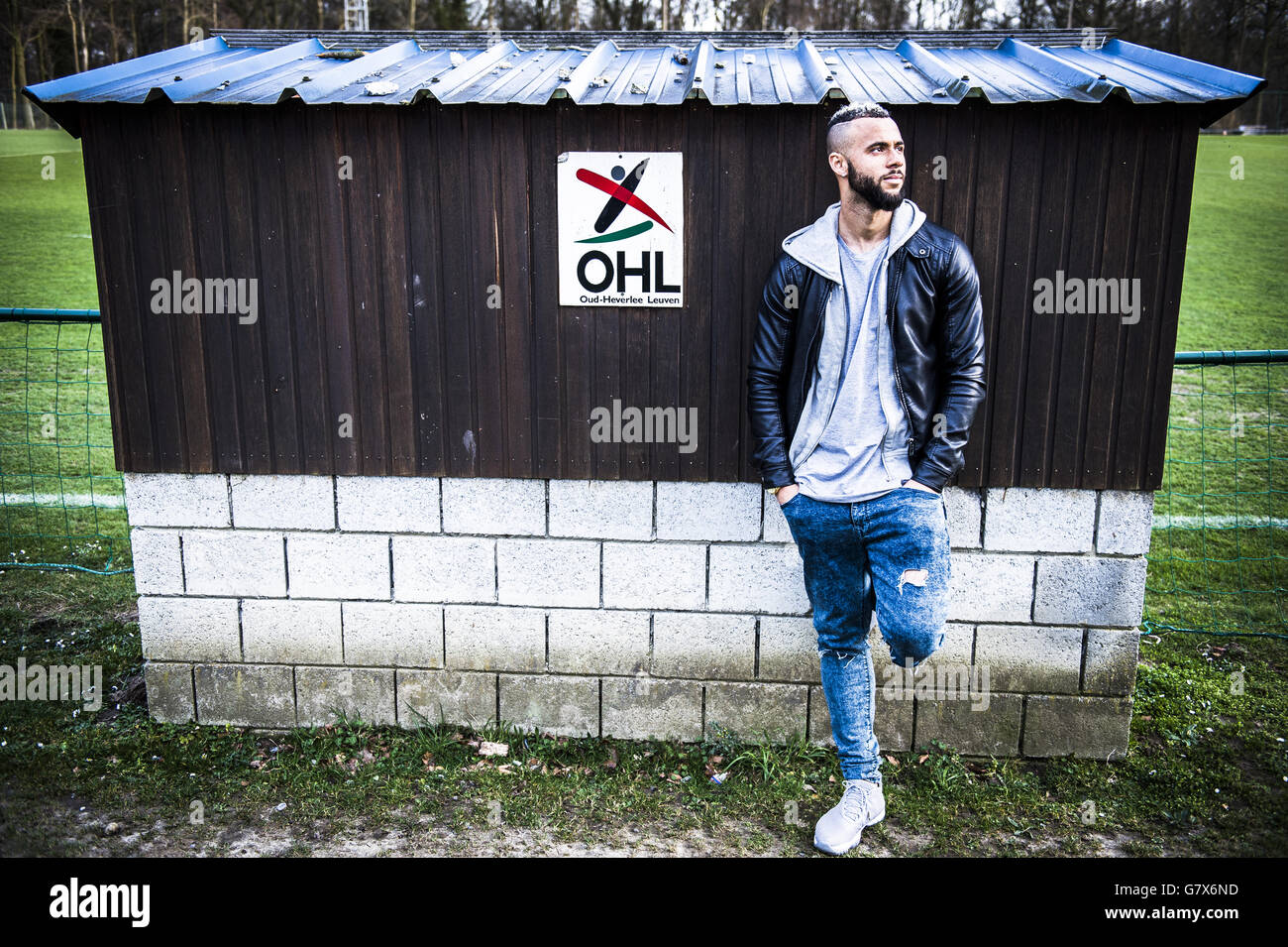 Calcio - Lega Belga Proximus - John Bostock Feature - OH Leuven. Il centrocampista inglese John Bostock del team belga di seconda divisione OH Leuven è stato raffigurato durante un'intervista Foto Stock