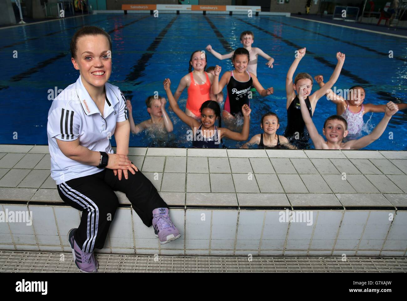 Atletica - Sainsbury's School Games lancio - Manchester Aquatics Centre Foto Stock