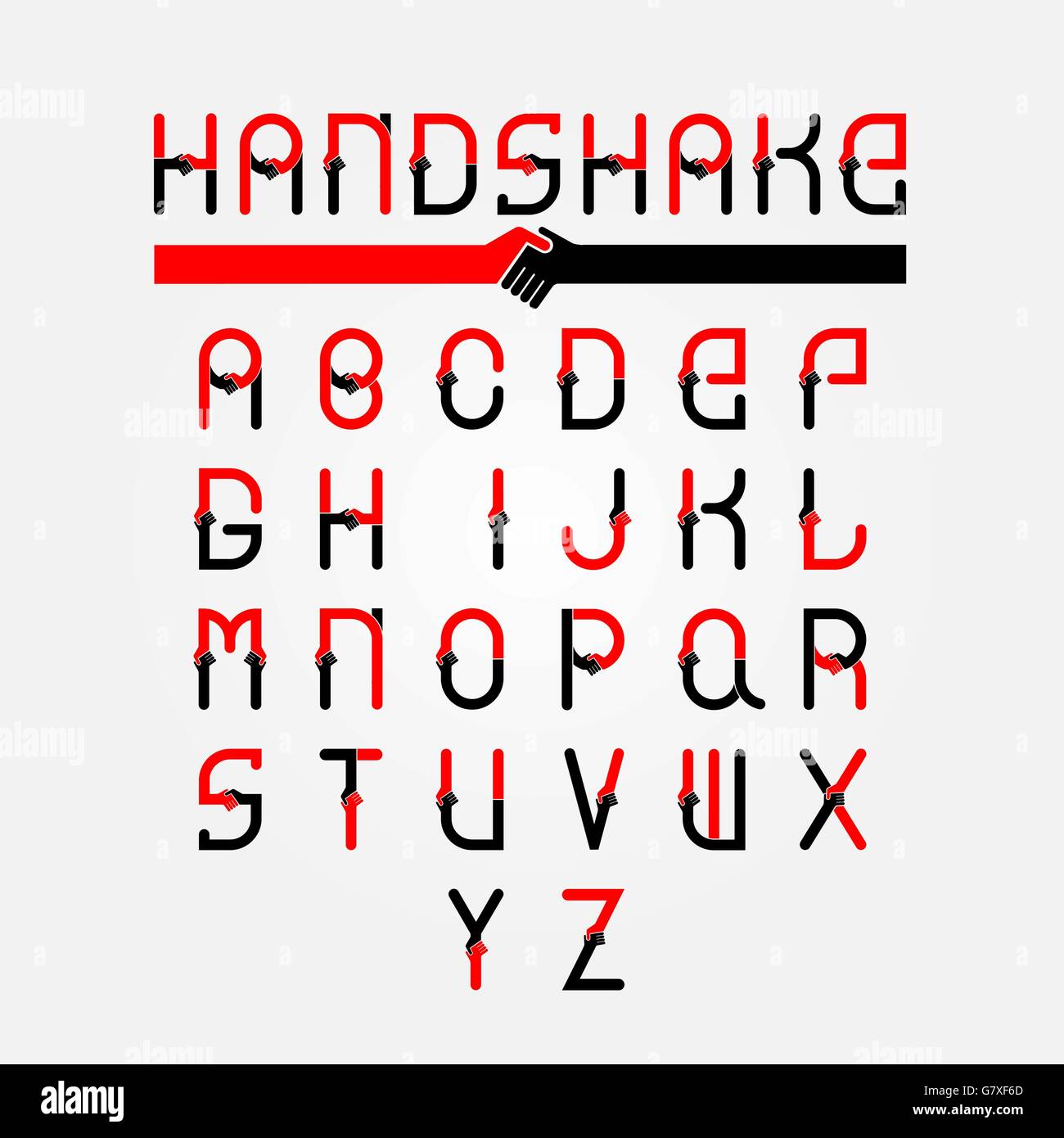 Lettera di Creative astratta icona logo design template vettoriale con handshake sign.offerta Business,icona di partenariato.business aziendale Illustrazione Vettoriale