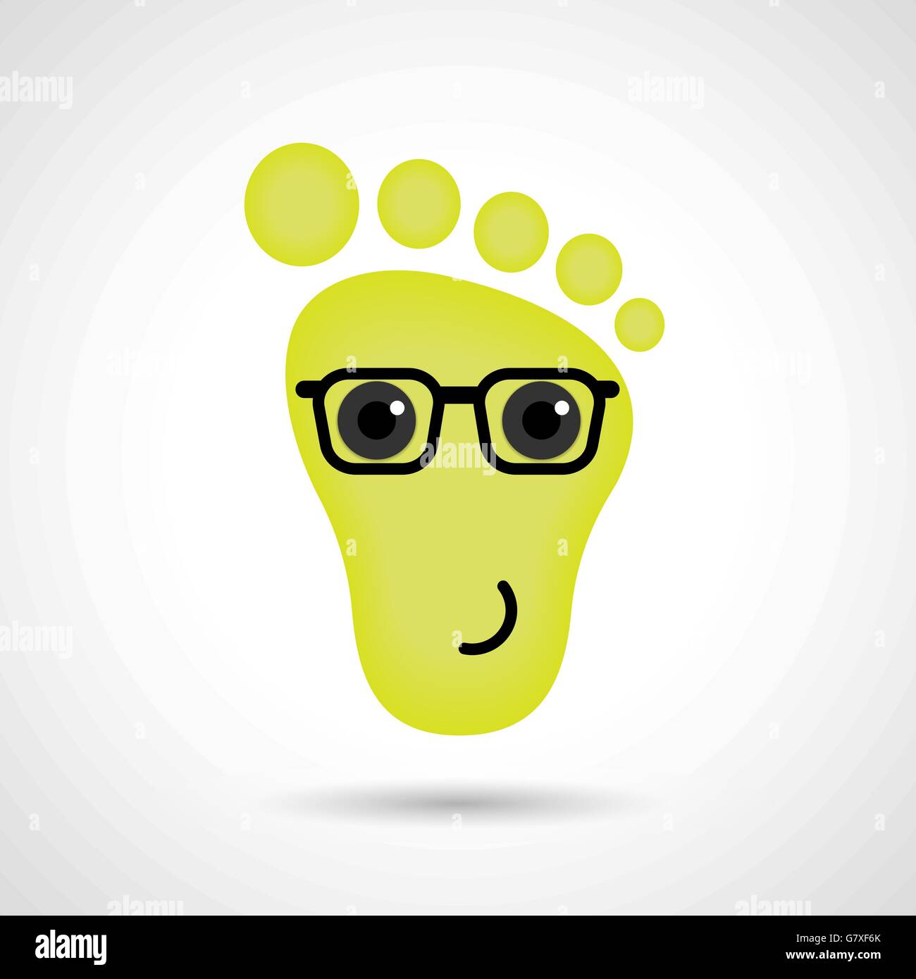 Piedi divertenti emoticon icona. Piedi di emozioni di segno. Illustrazione Vettoriale Illustrazione Vettoriale