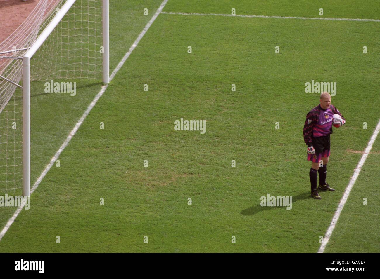 Calcio - Carling Premier League - Leicester City / Manchester United. Peter Schmeichel, Manchester United Foto Stock