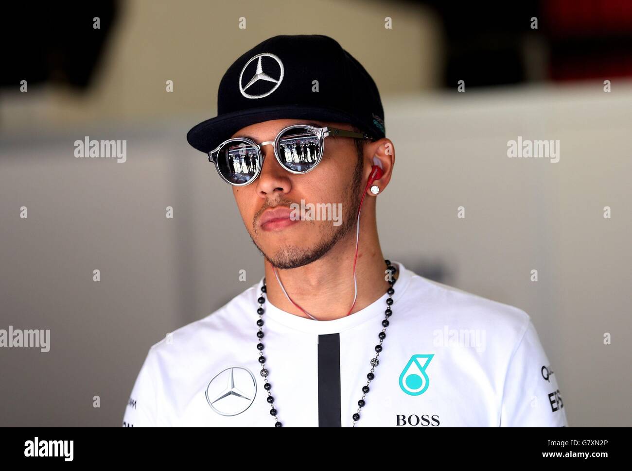 Formula uno - Gran Premio di Spagna - Race Day - Circuit de Barcelona-Catalunya. Mercedes Lewis Hamilton precede il Gran Premio di Spagna al Circuit de Barcelona-Catalunya di Barcellona, in Spagna. Foto Stock