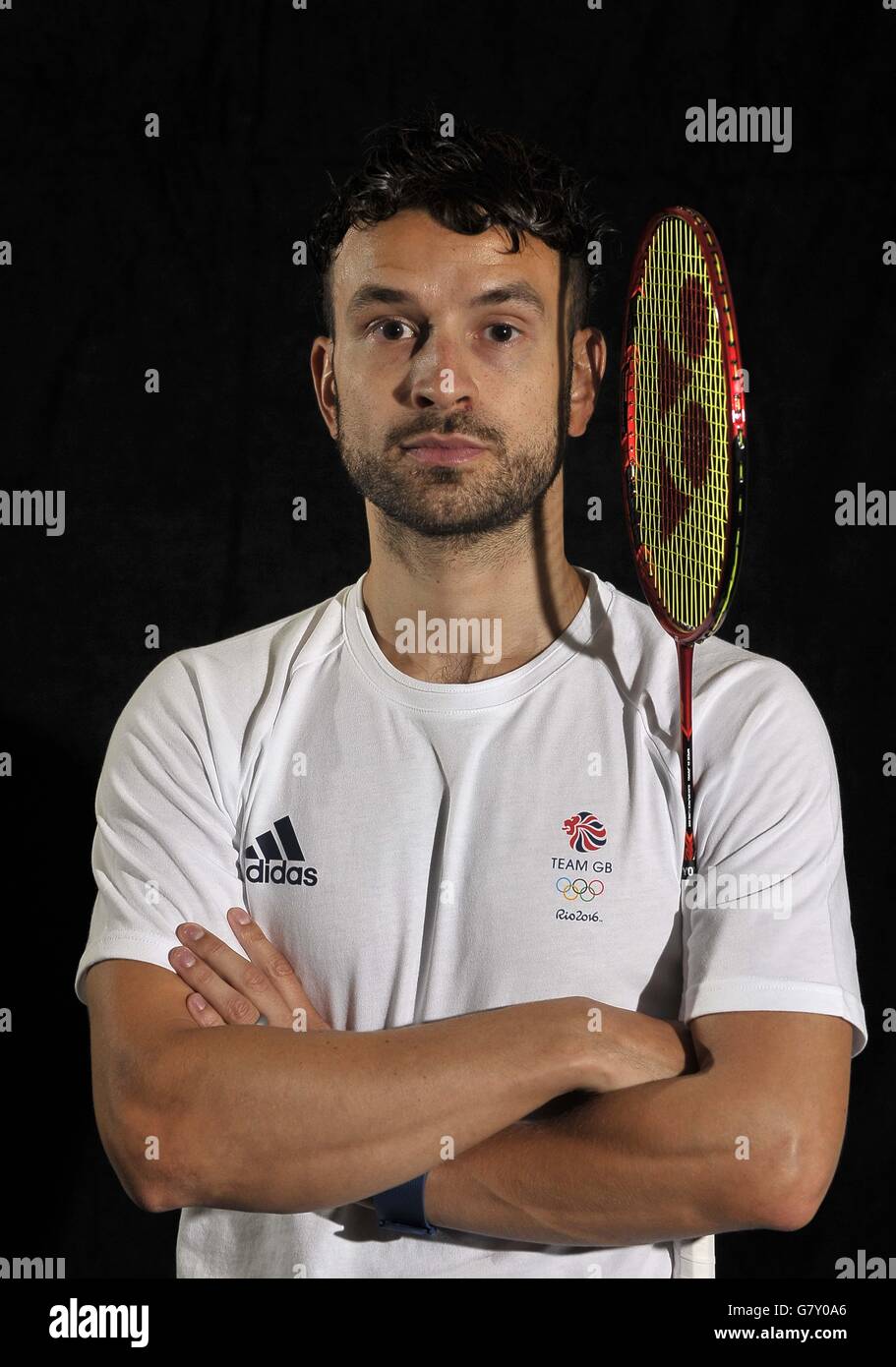 Milton Keynes, Regno Unito. Il 27 giugno, 2016. Christopher Langridge, 31, Epsom (uomini doppio). TeamGB annuncia il badminton team per il Rio2016 Olimpiadi. Nazionale Centro di badminton. Milton Keynes. Regno Unito. 27/06/2016. Credito: Sport In immagini/Alamy Live News Foto Stock