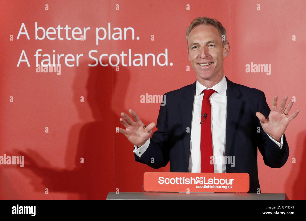 Il leader laburista scozzese Jim Murphy ha tenuto un discorso al Lighthouse di Glasgow. Foto Stock