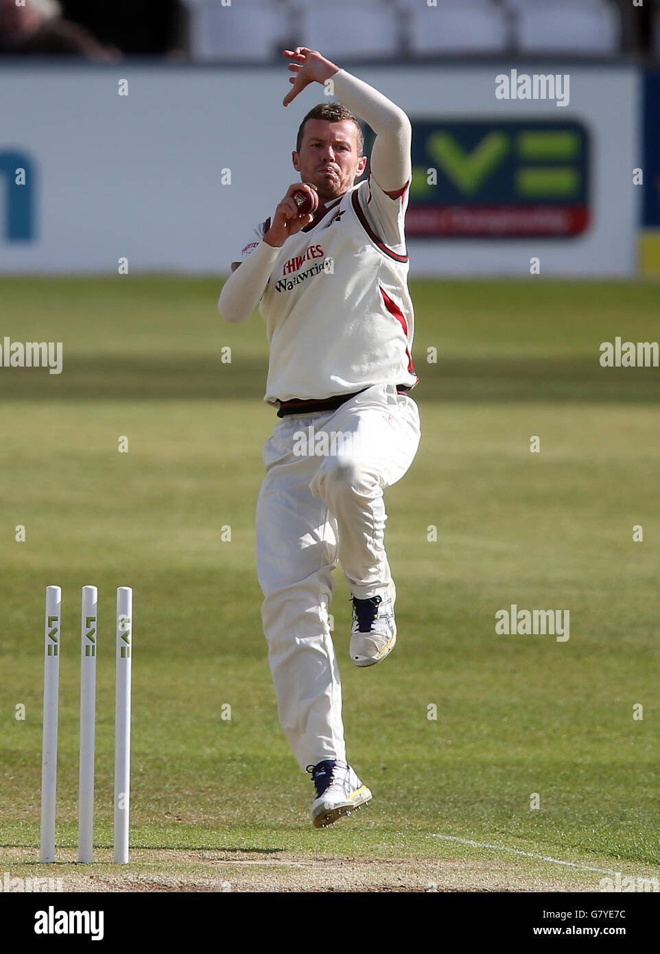 Cricket - LV County Championship - Divisione due - giorno due - Northamptonshire / Lancashire - The County Ground. Peter Siddle del Lancashire durante il campionato della contea di LV, la divisione due si disputò al County Ground, Northamptonshire. Foto Stock