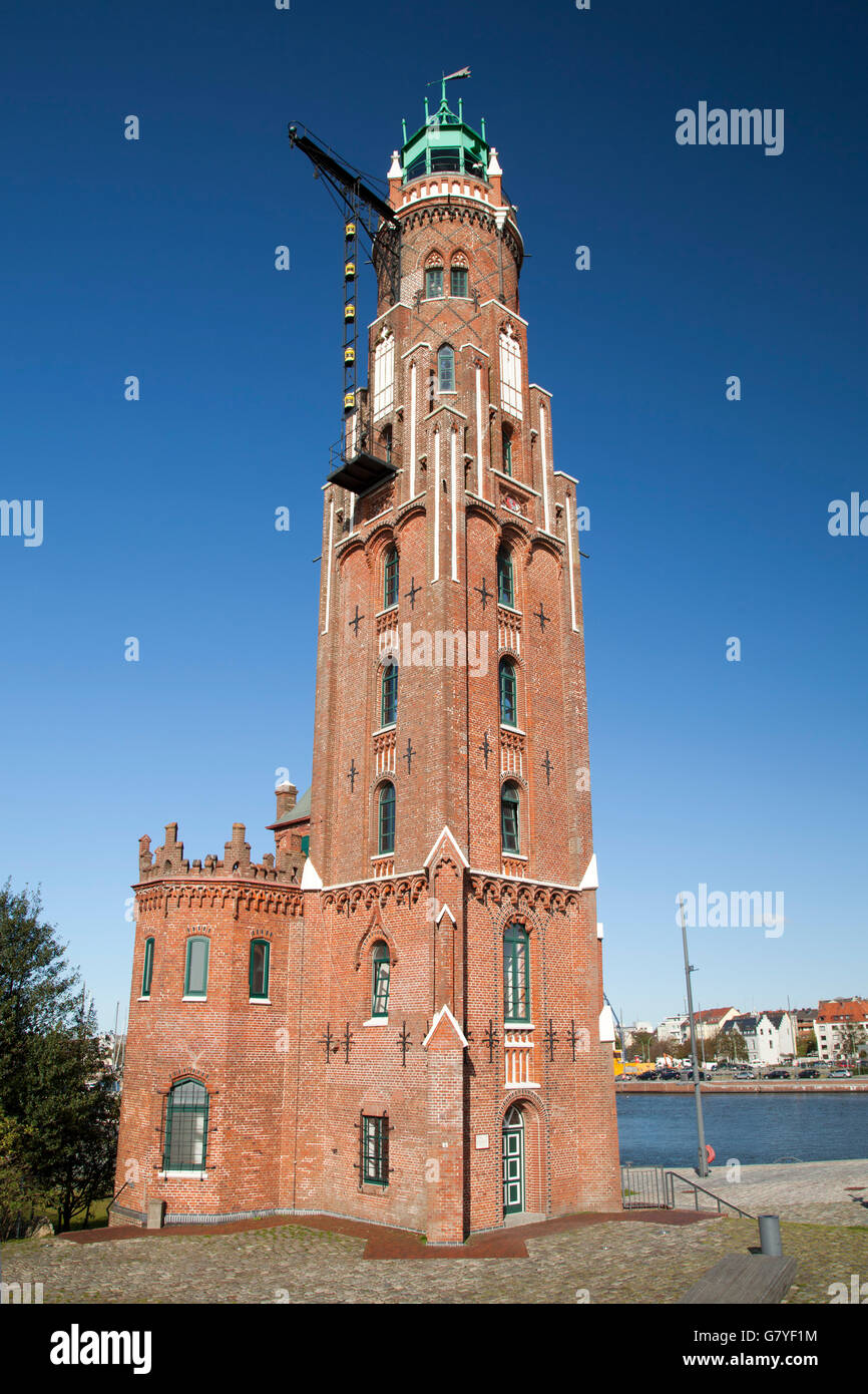 Simon Loschen faro, Neuer Hafen porto, Havenwelten, Bremerhaven, fiume Weser, Mare del Nord, Bassa Sassonia, PublicGround Foto Stock