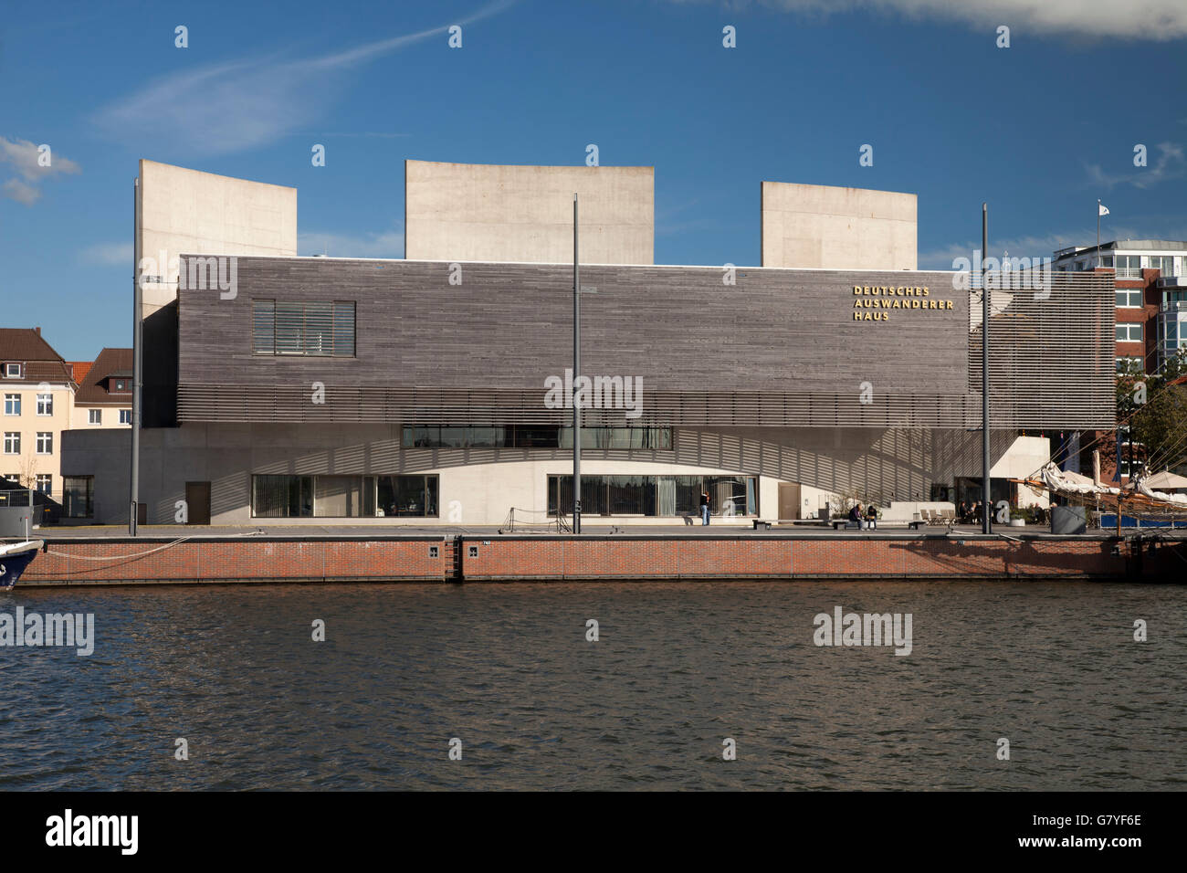 Centro Emigrazione tedesco, Neuer Hafen porto, Havenwelten, Bremerhaven, fiume Weser, Mare del Nord, Bassa Sassonia, PublicGround Foto Stock