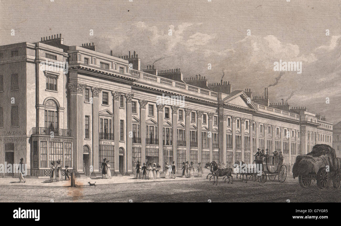 171-195 Regent Street West Side. Nuova Burlington - Conduit Street. Pastore, 1828 Foto Stock