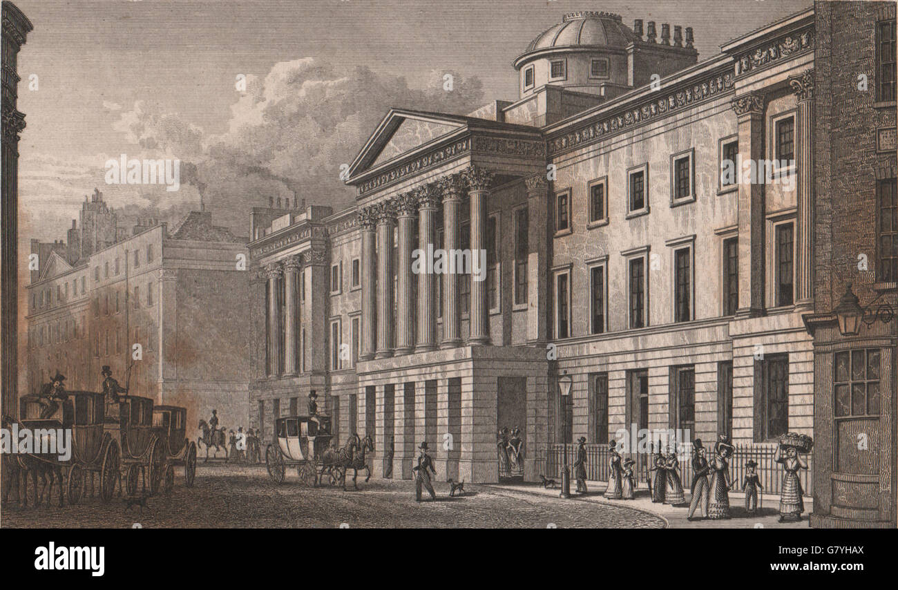 San Paolo la scuola. Londra. Pastore, antica stampa 1828 Foto Stock