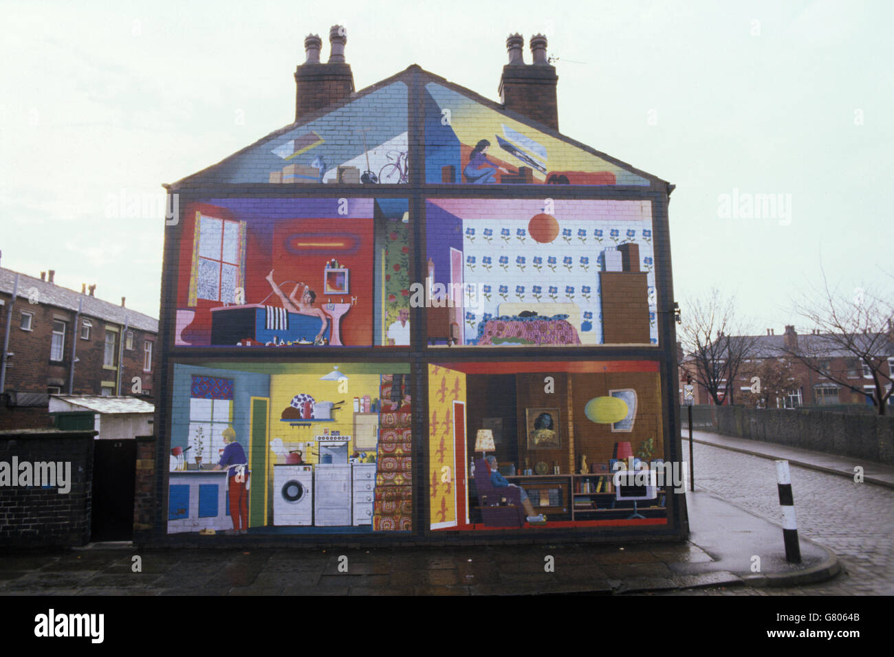 Arte - casa murale - Rochdale Foto Stock